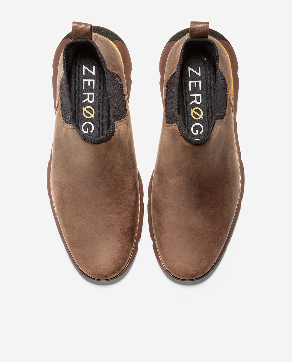 Botins de Pele com Almofada de Borracha Castanho-5