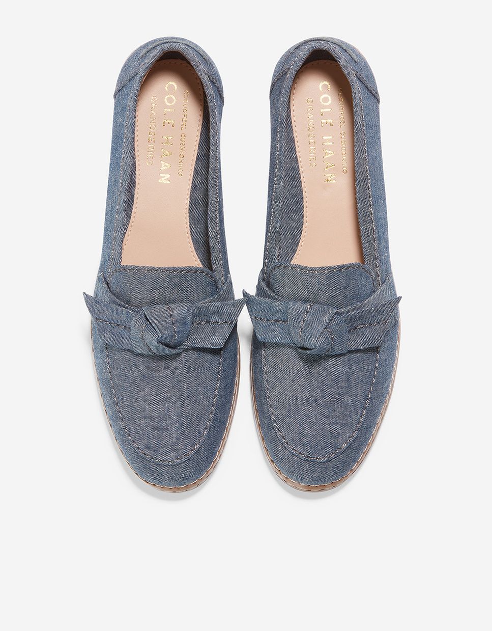 Mocassins Rasos com Laço Decorativo Azul-5