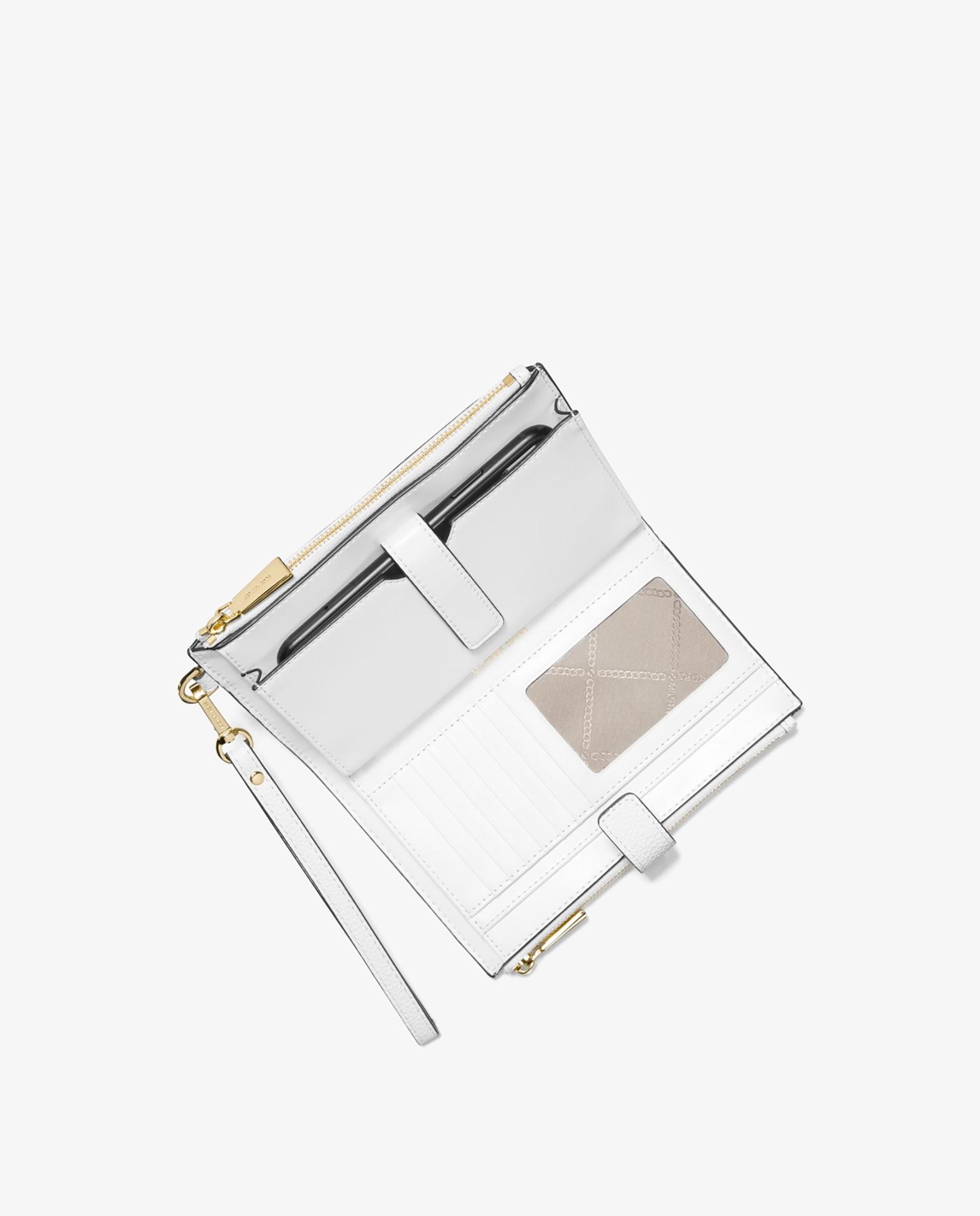 Carteira Adele de Pele com Compartimento para Smartphone Branco-2