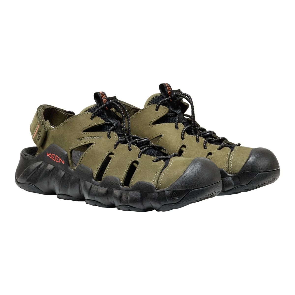 Sandálias de Montanha Hyperport Leather Fisherman Keen Verde Azeitona-3