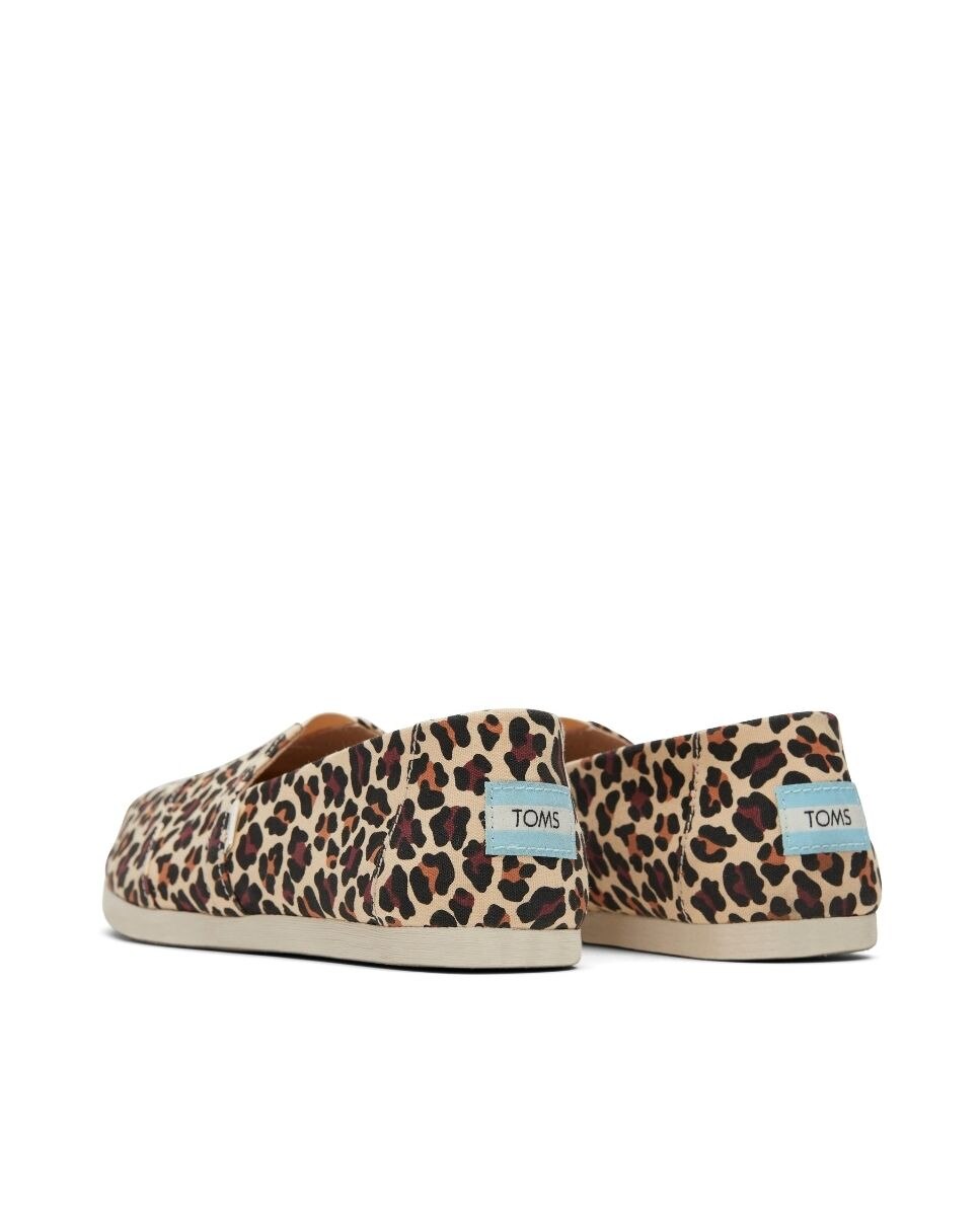 Alpercatas Rasas Toms em Lona com Estampado de Leopardo Natural-3