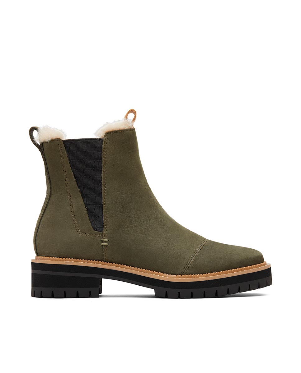 Imagem 0 de Botas Resistentes À Água Dakota de Pele em Verde Oliva