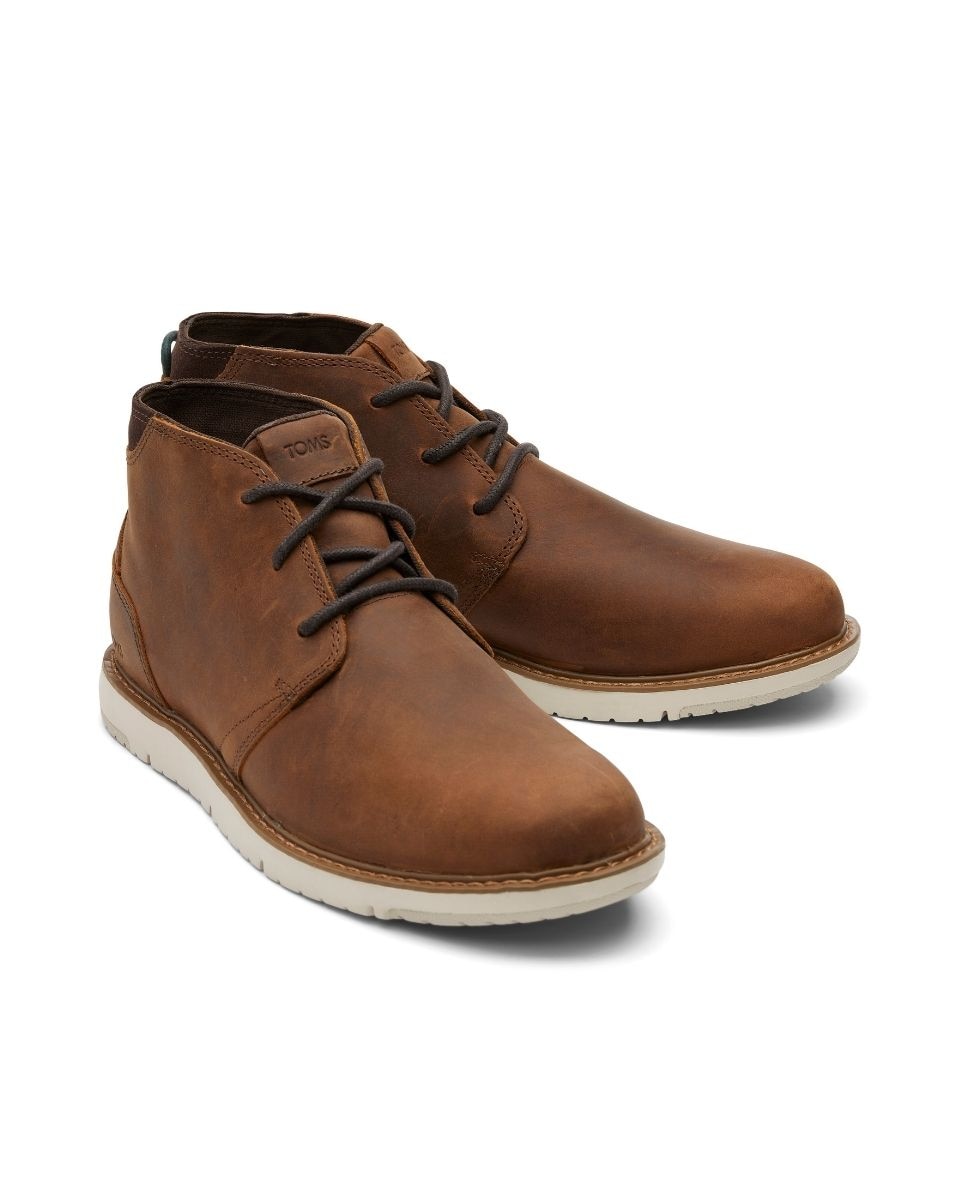 Botas Navi Water Resistantde Pele Castanho-2