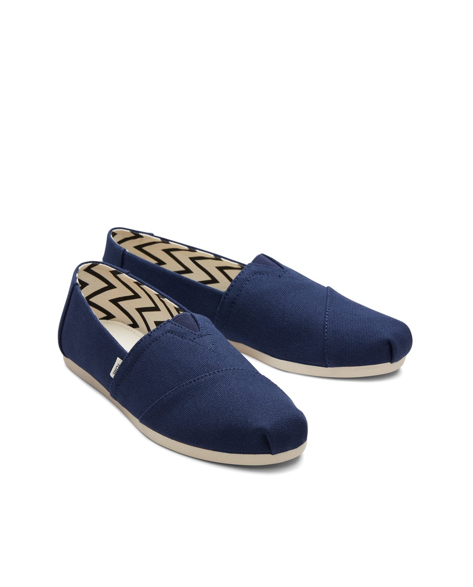 Alpercatas Rasas Classic Toms de Lona Azul-marinho-2