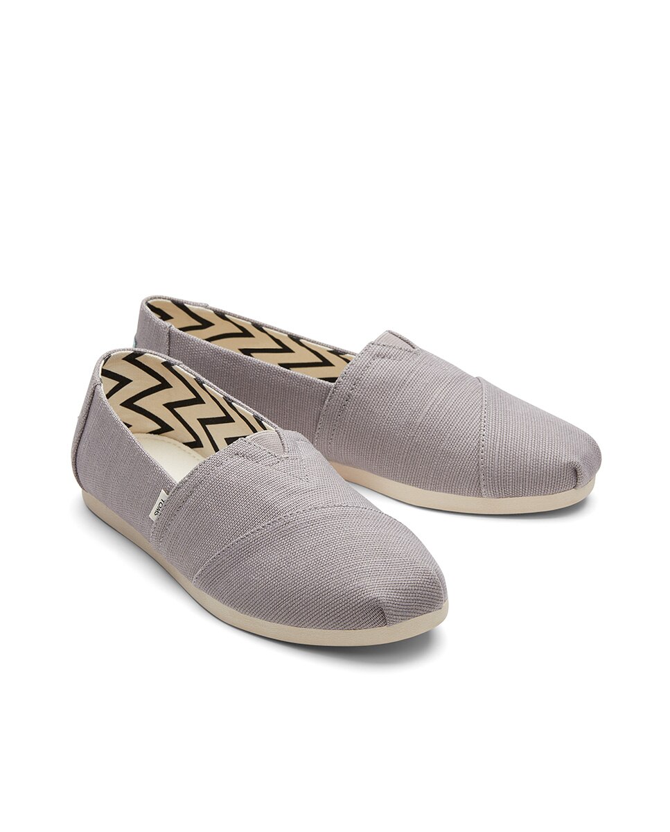 Alpercatas Rasas Classic Toms em Lona Cinzento-2