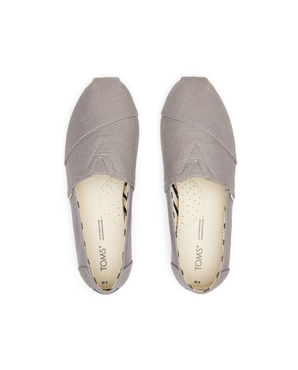 Alpercatas Rasas Classic Toms em Lona Cinzento-3