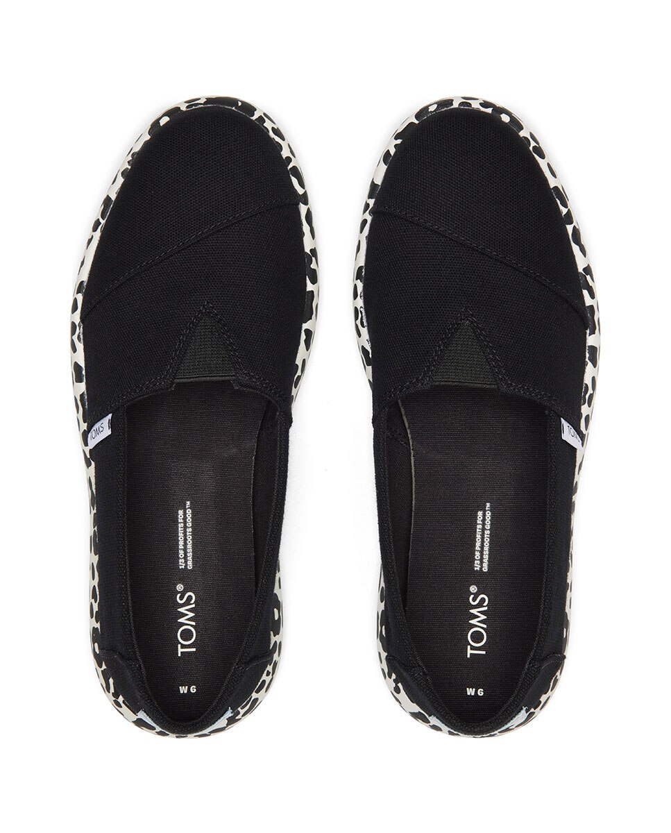 Alpercatas com Plataforma Mallow de Lona com Estampado Animal Preto-3