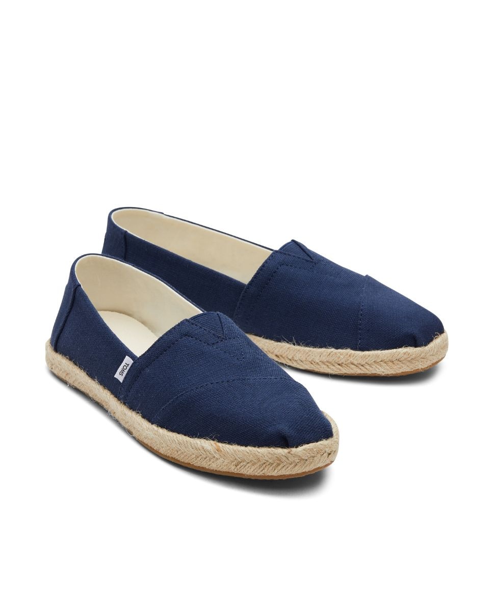 Alpercatas Rasas Rope Toms de Lona com Sola de Juta Azul-marinho-2