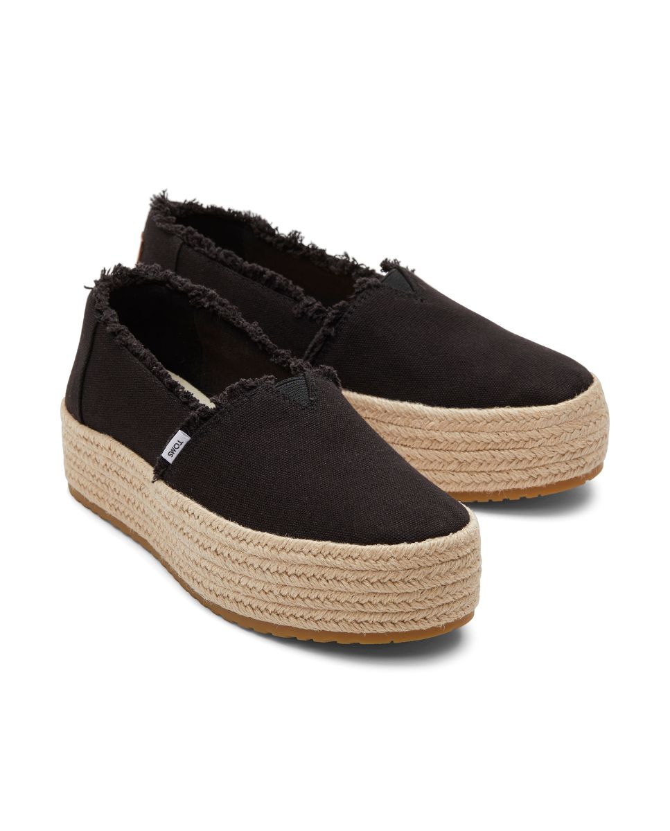 Alpercatas com Plataforma Valencia Toms de Lona Preto-2