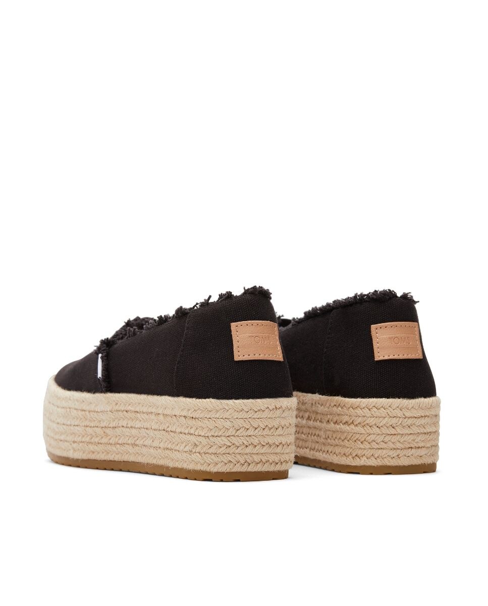 Alpercatas com Plataforma Valencia Toms de Lona Preto-3