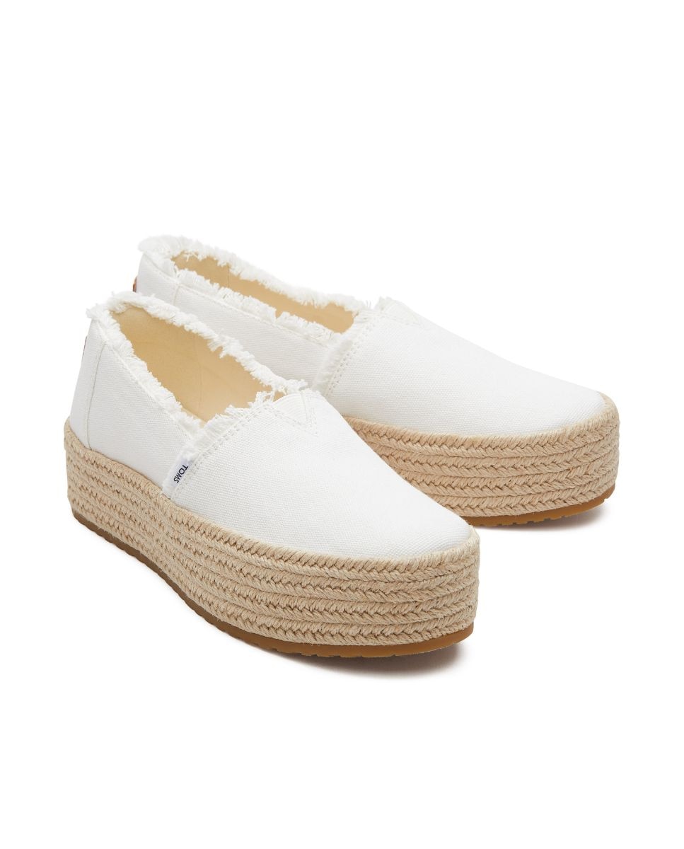 Alpercatas com Plataforma Valencia Toms de Lona Branco-2