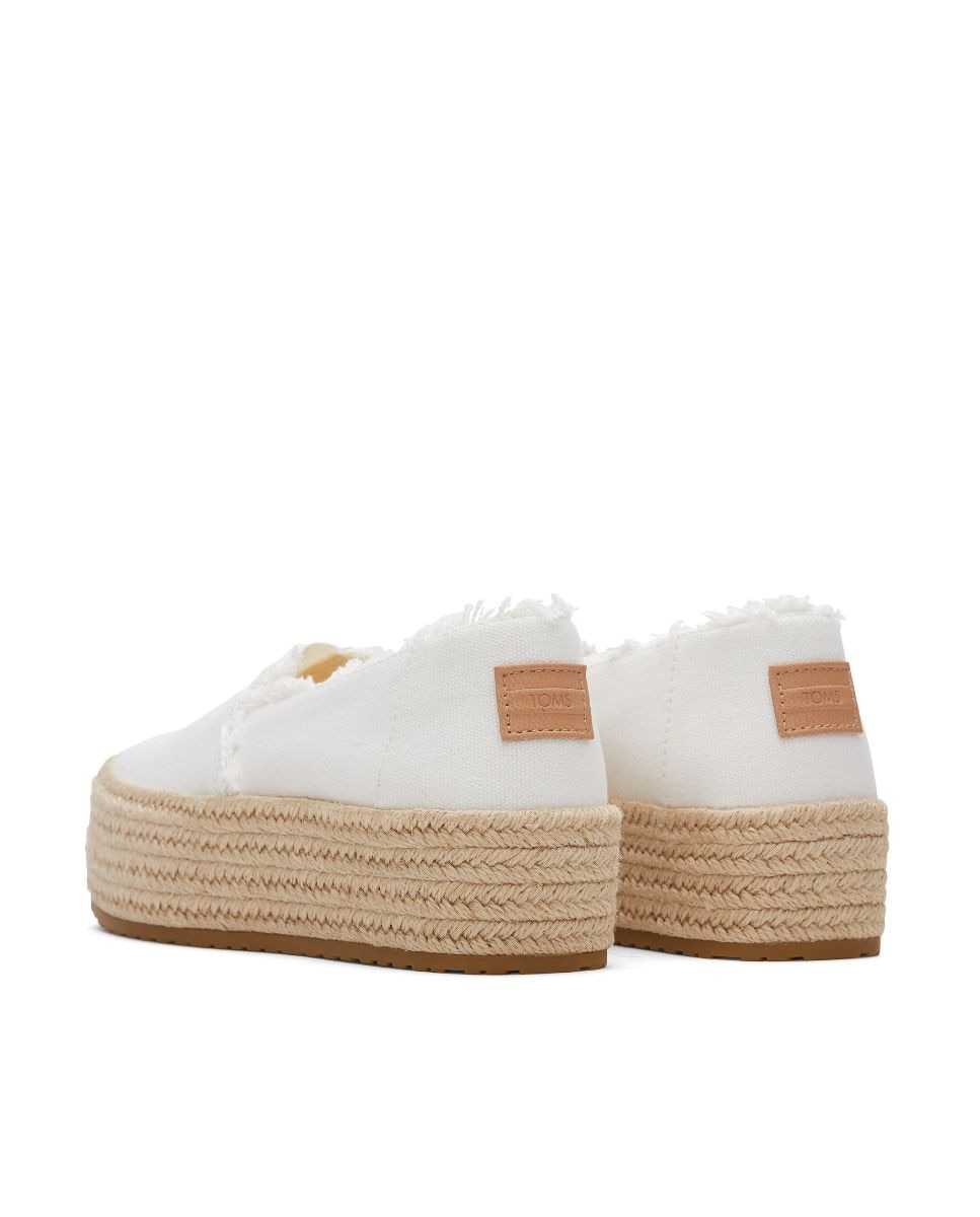 Alpercatas com Plataforma Valencia Toms de Lona Branco-3