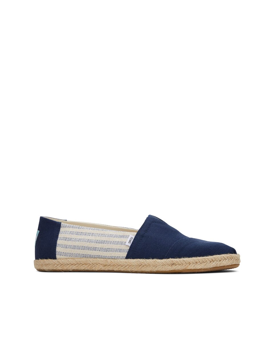 Imagem 0 de Alpercatas Rope Toms de Lona Azul-marinho Às Riscas