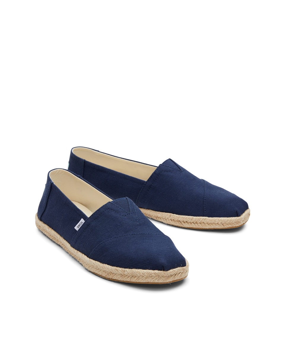 Alpercatas Rope Toms de Lona Azul-marinho Às Riscas Azul-2