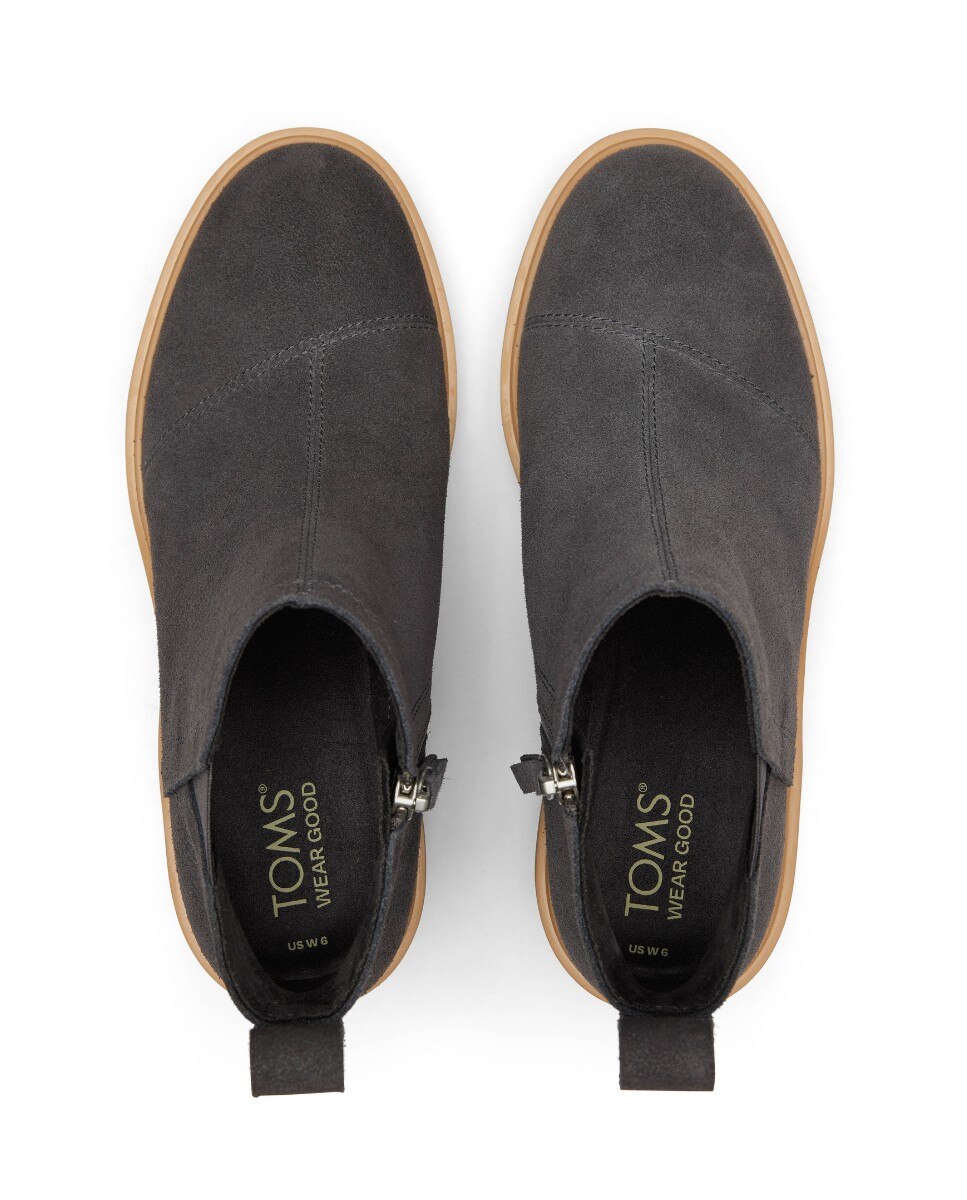 Botins Elásticos Maude Toms em Camurça Cinzento-3