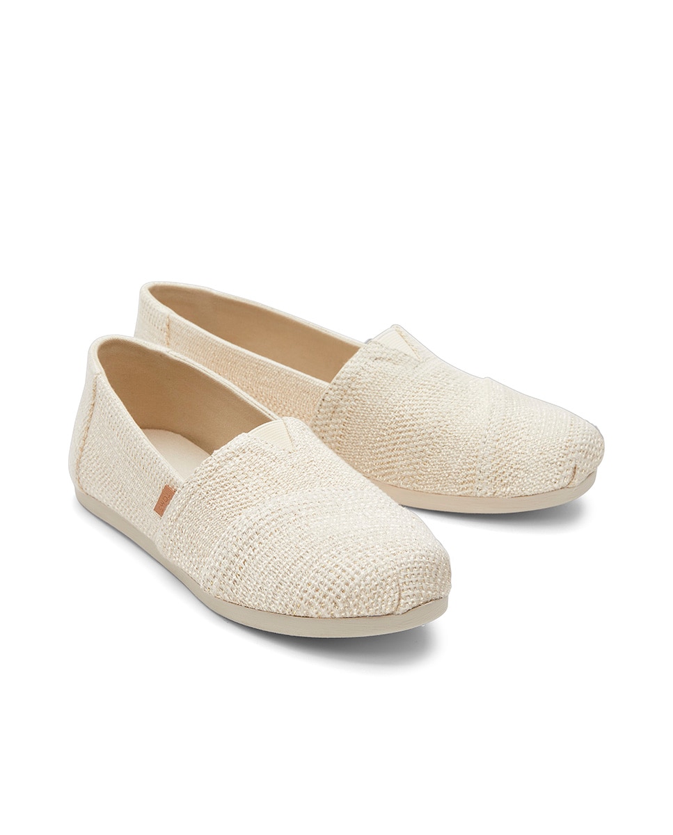 Alpercatas Rasas Classic Toms de Lona em Natural Branco-2