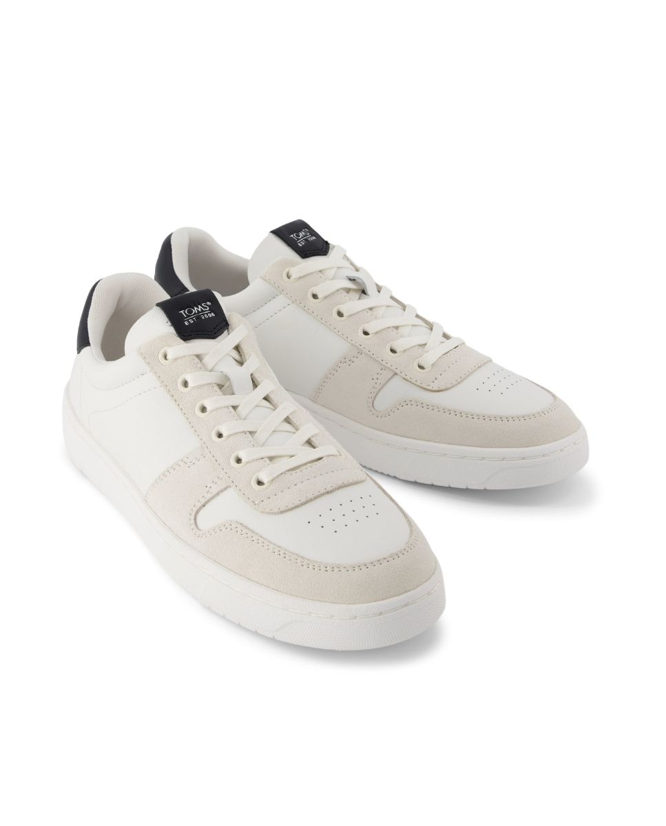 Sapatilhas Trvl Lite Court Toms em Pele Branco-2