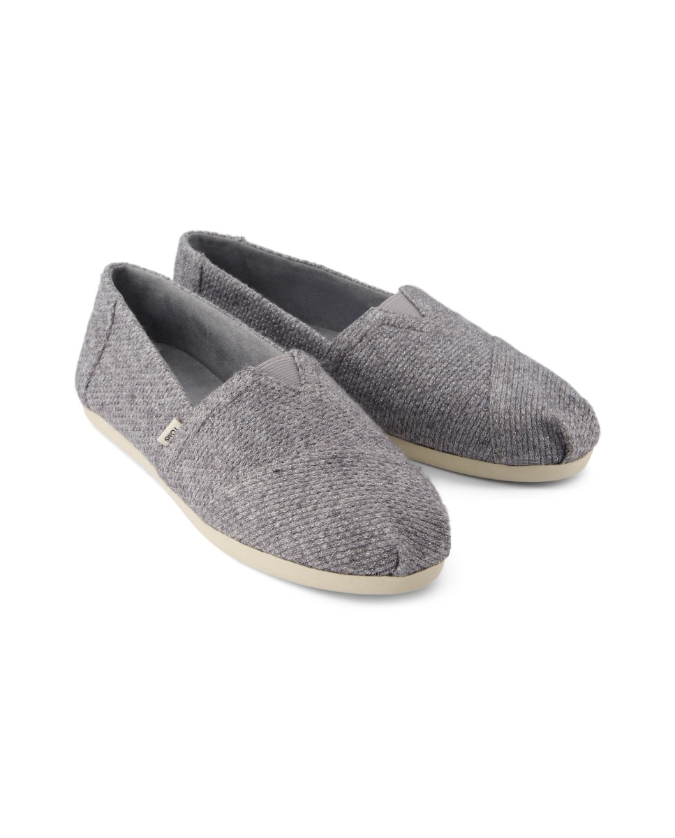 Alpercatas Rasas com Cloudbound Toms de Algodão Cinzento-2