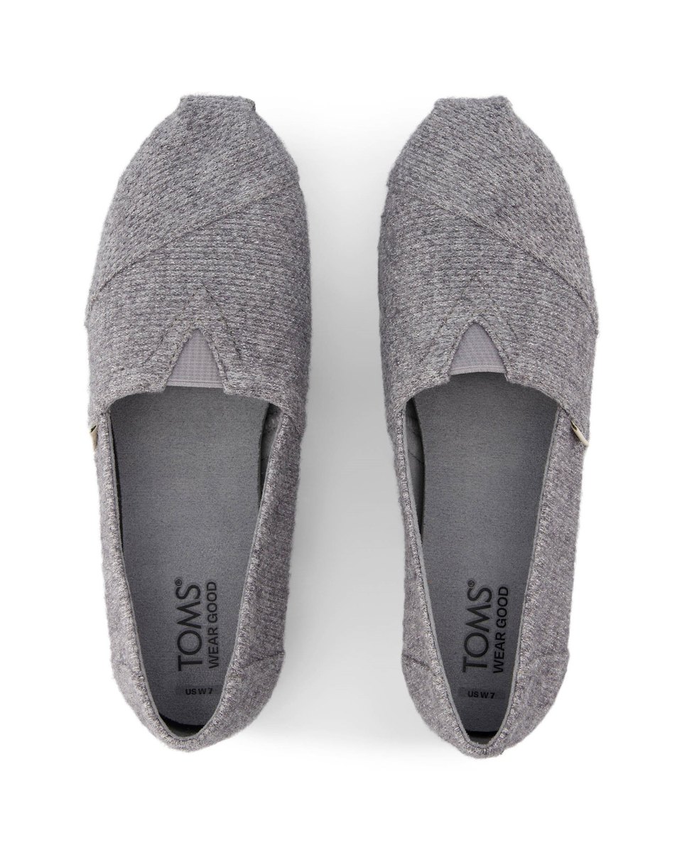 Alpercatas Rasas com Cloudbound Toms de Algodão Cinzento-3