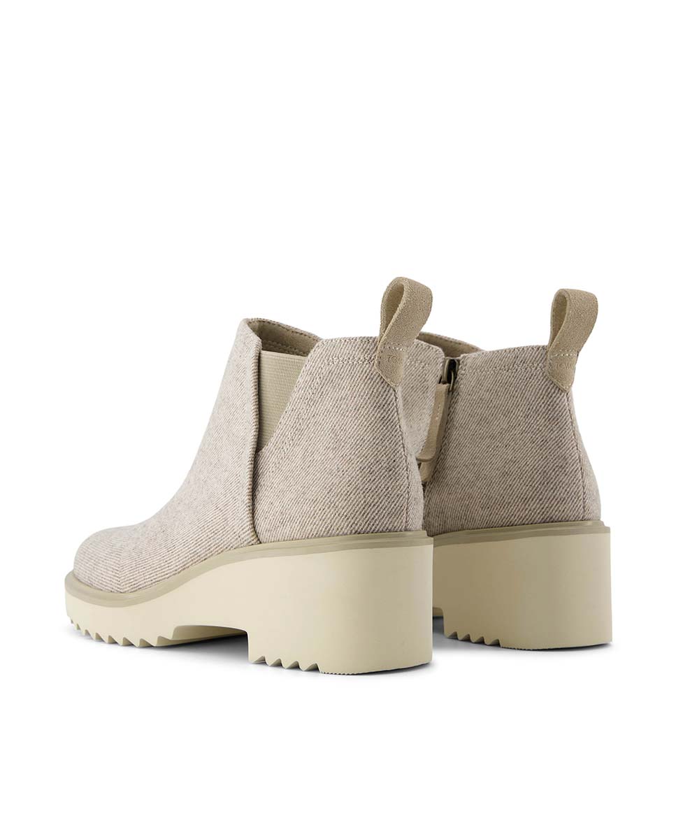 Botins Elásticos Maude Toms em Lona em Cinzento Natural-3