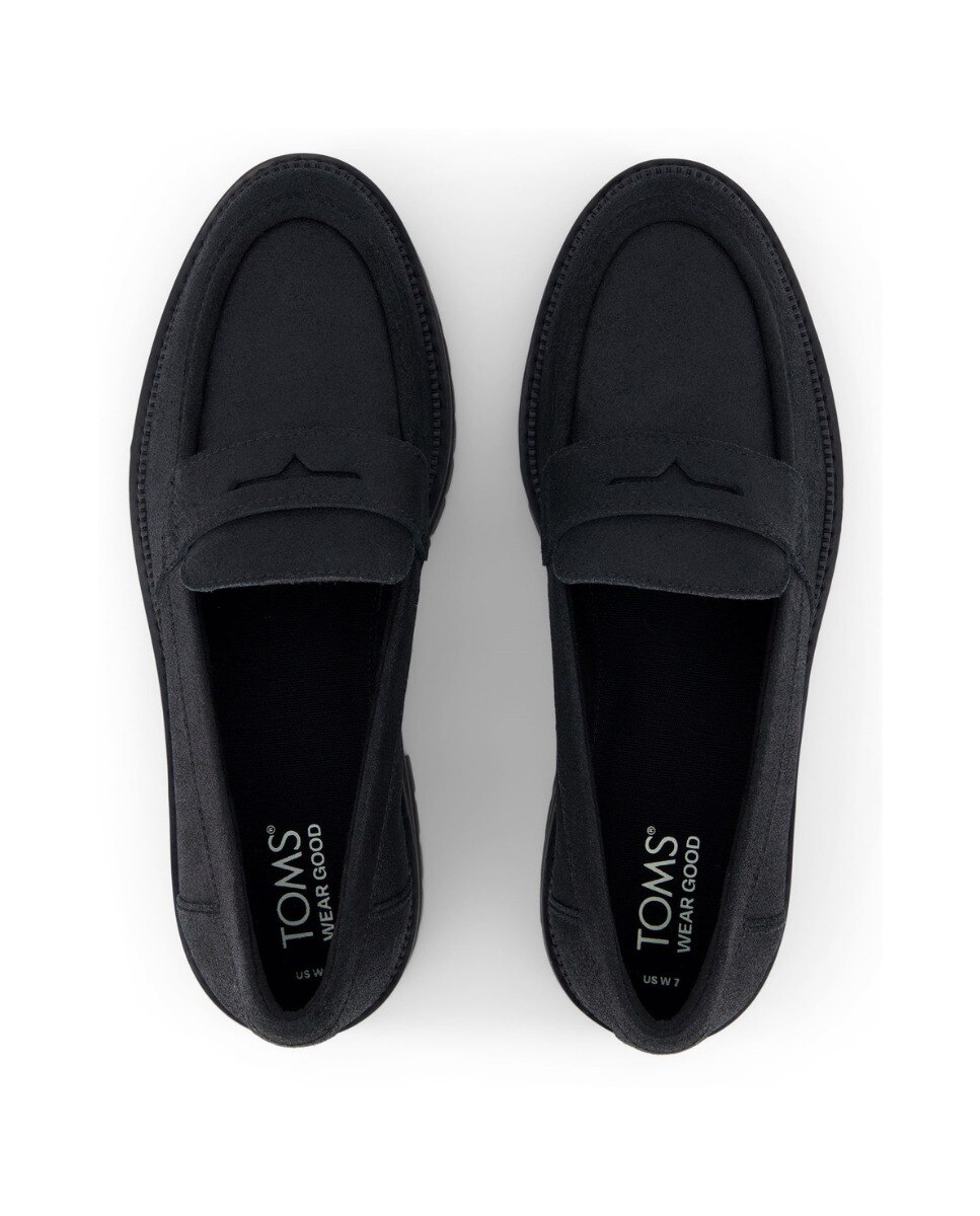 Mocassins com Salto Cara em Pele Preto mate-3