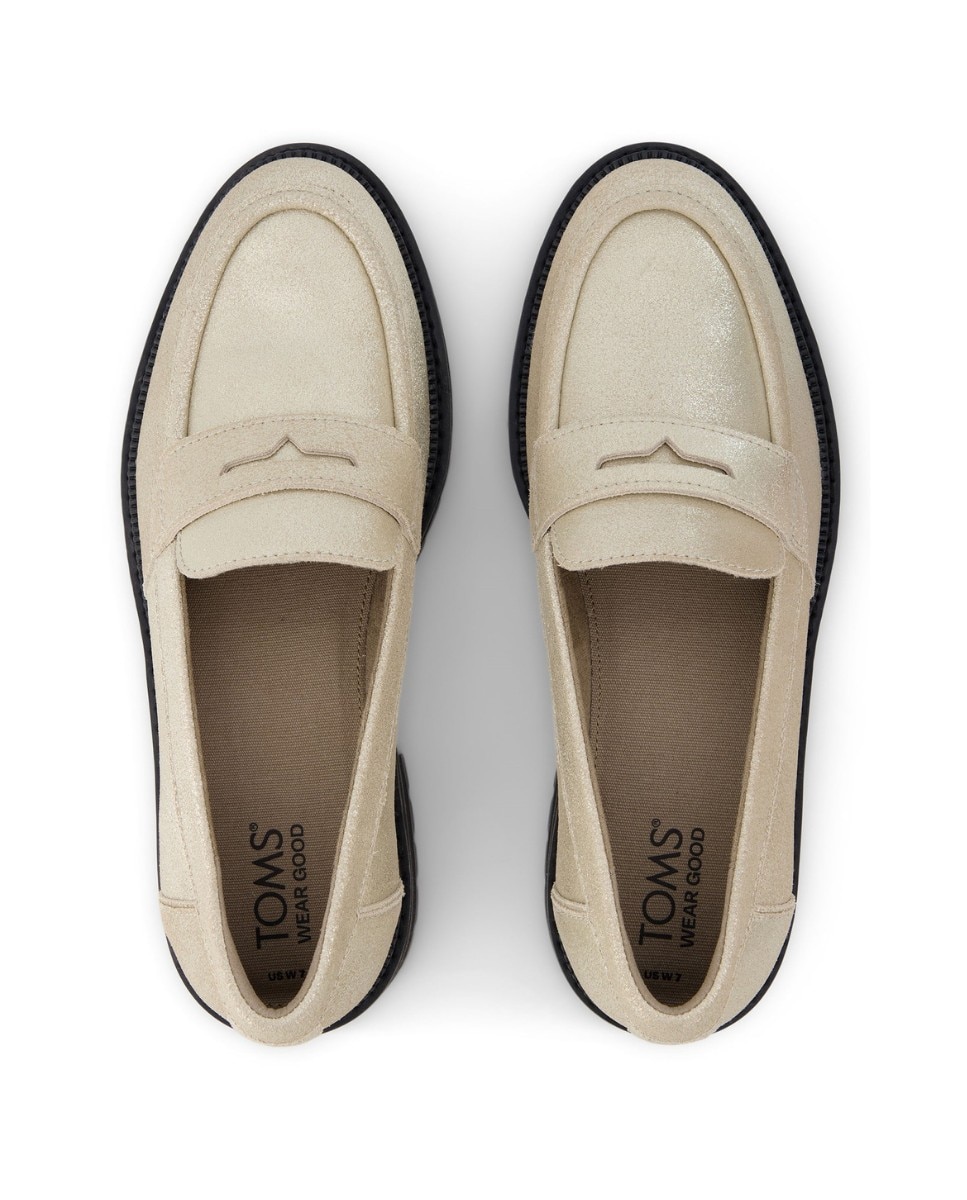 Mocassins com Salto Cara Toms em Pele Castanho-claro-3