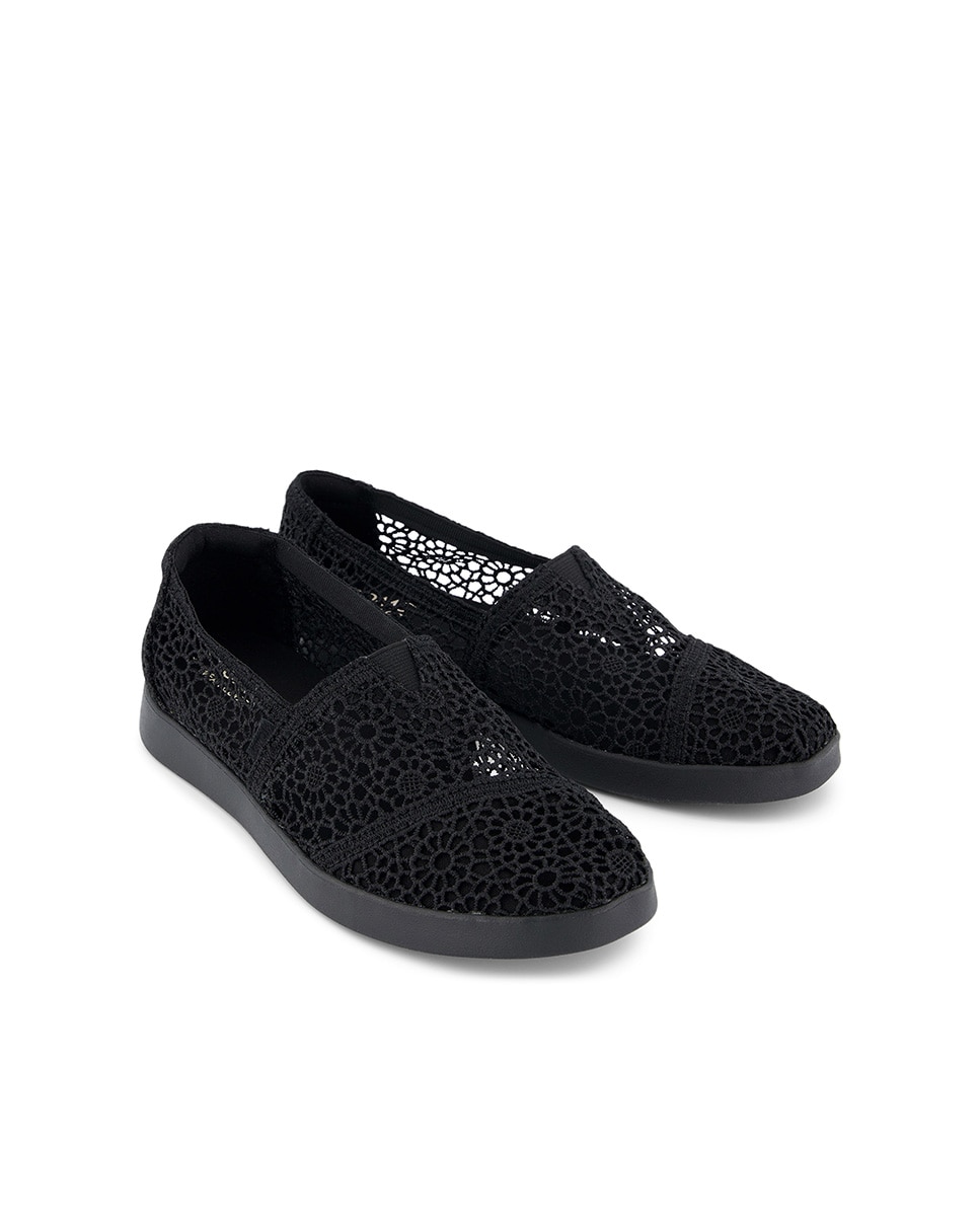 Alpercatas Rasas Plus Toms em Crochet Preto-2