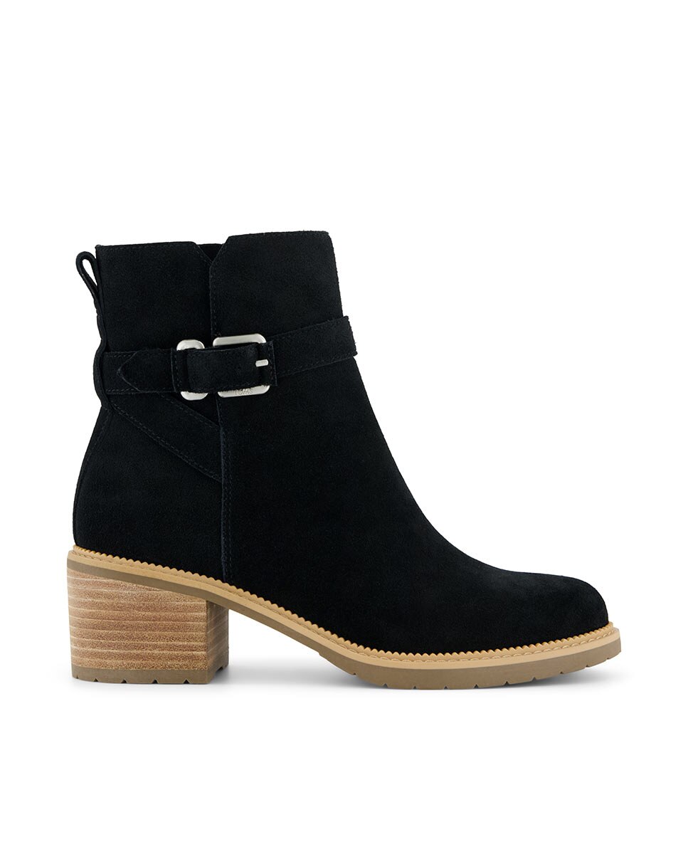 Botins Hailey Buckle Toms em Camurça Preto-1