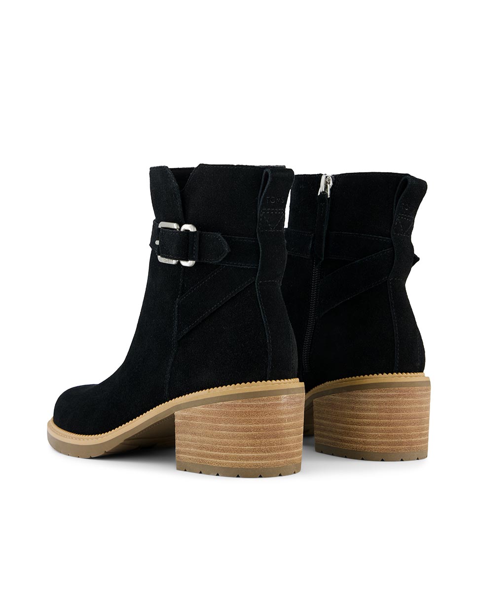 Botins Hailey Buckle Toms em Camurça Preto-3