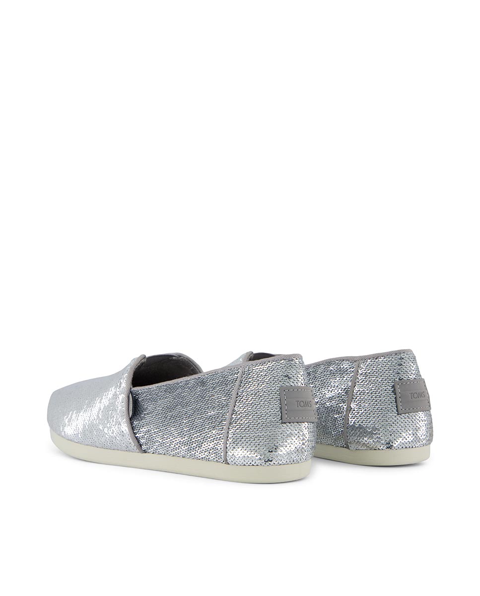 Alpercatas Rasas Classic Toms com Lantejoulas Prata-3