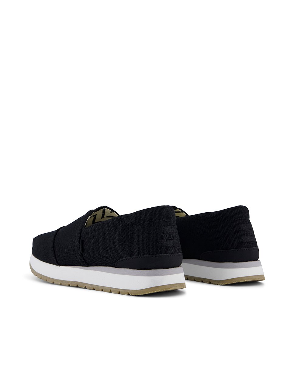 Alpercatas Rasas Resident Plus Toms em Lona Branca Preto-3