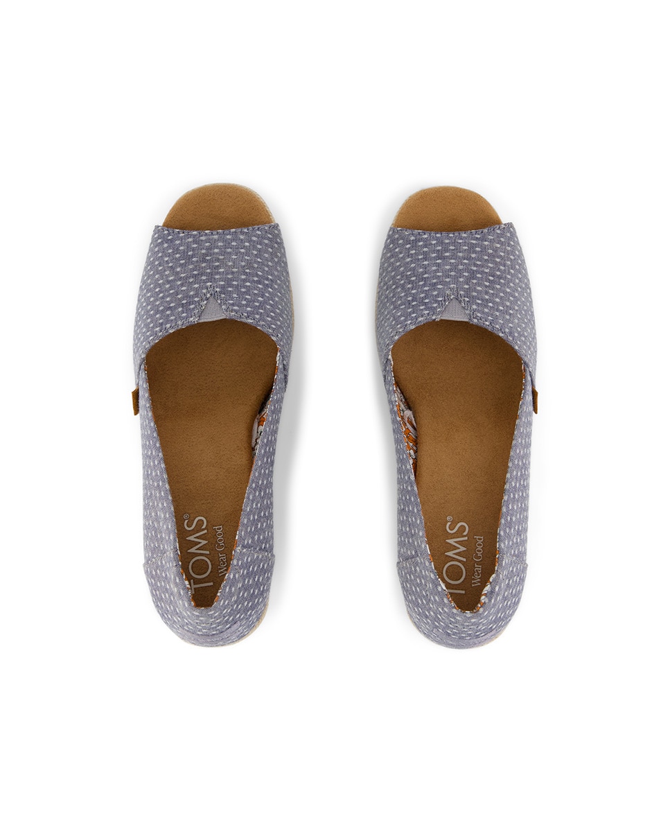 Alpercatas de Cunhas Essential Wedge Toms de Lona com Bolinhas Azul-marinho-3