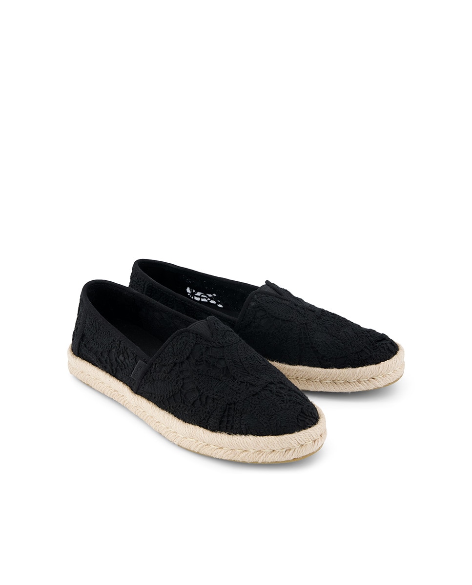 Alpercatas Rasas Rope 2 Toms em Crochet Preto-2