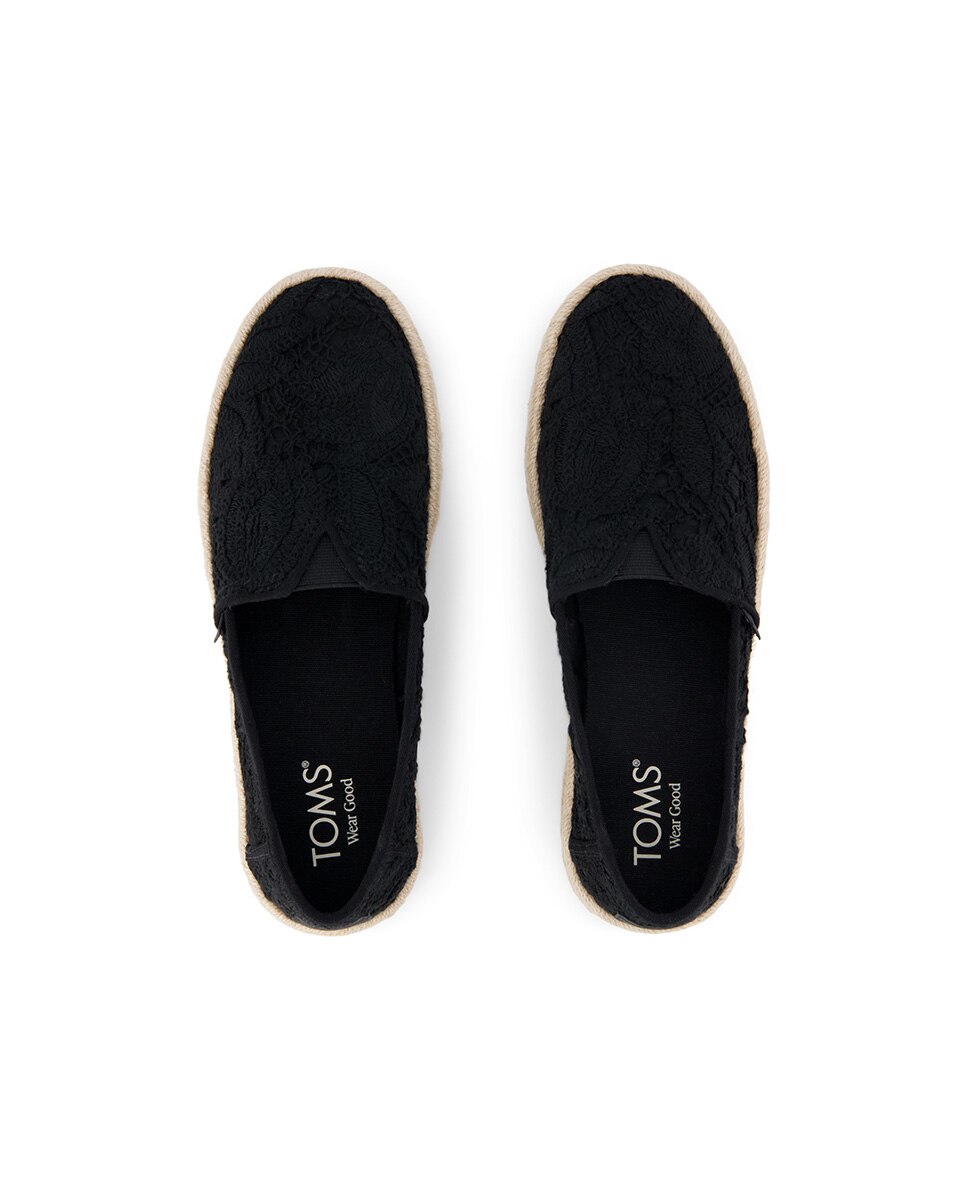 Alpercatas Rasas Rope 2 Toms em Crochet Preto-3