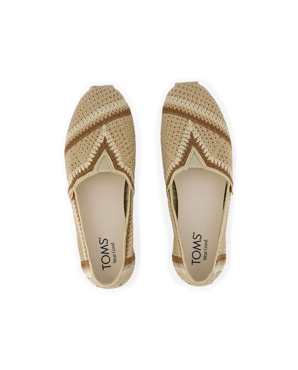 Alpercatas Rasas Classic Toms de Croché Castanho-3
