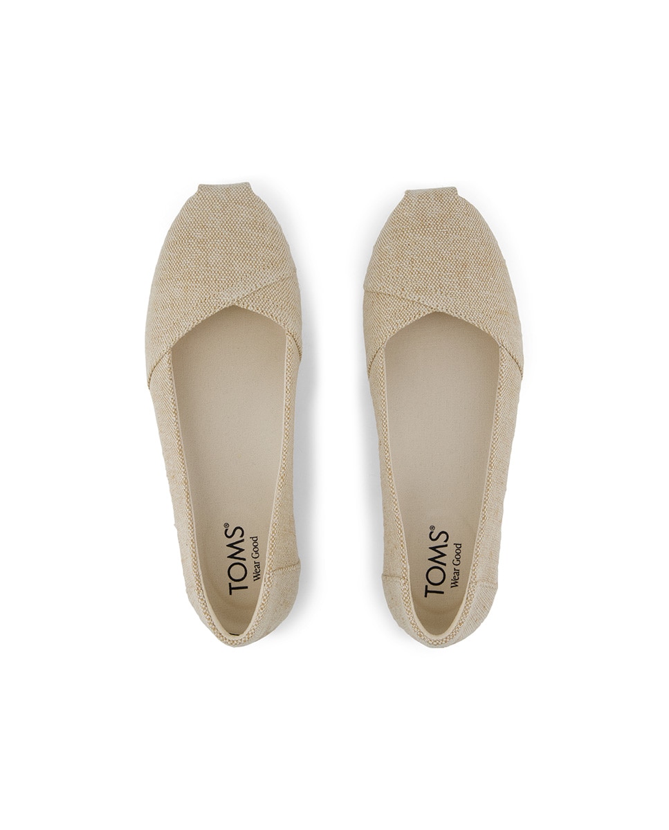 Alpercatas Rasas Ballet Toms em Lona em Castanho Castanho-3