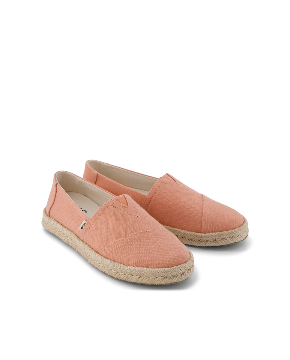 Alpercatas Rasas Rope 2 Toms de Lona Rosa-2