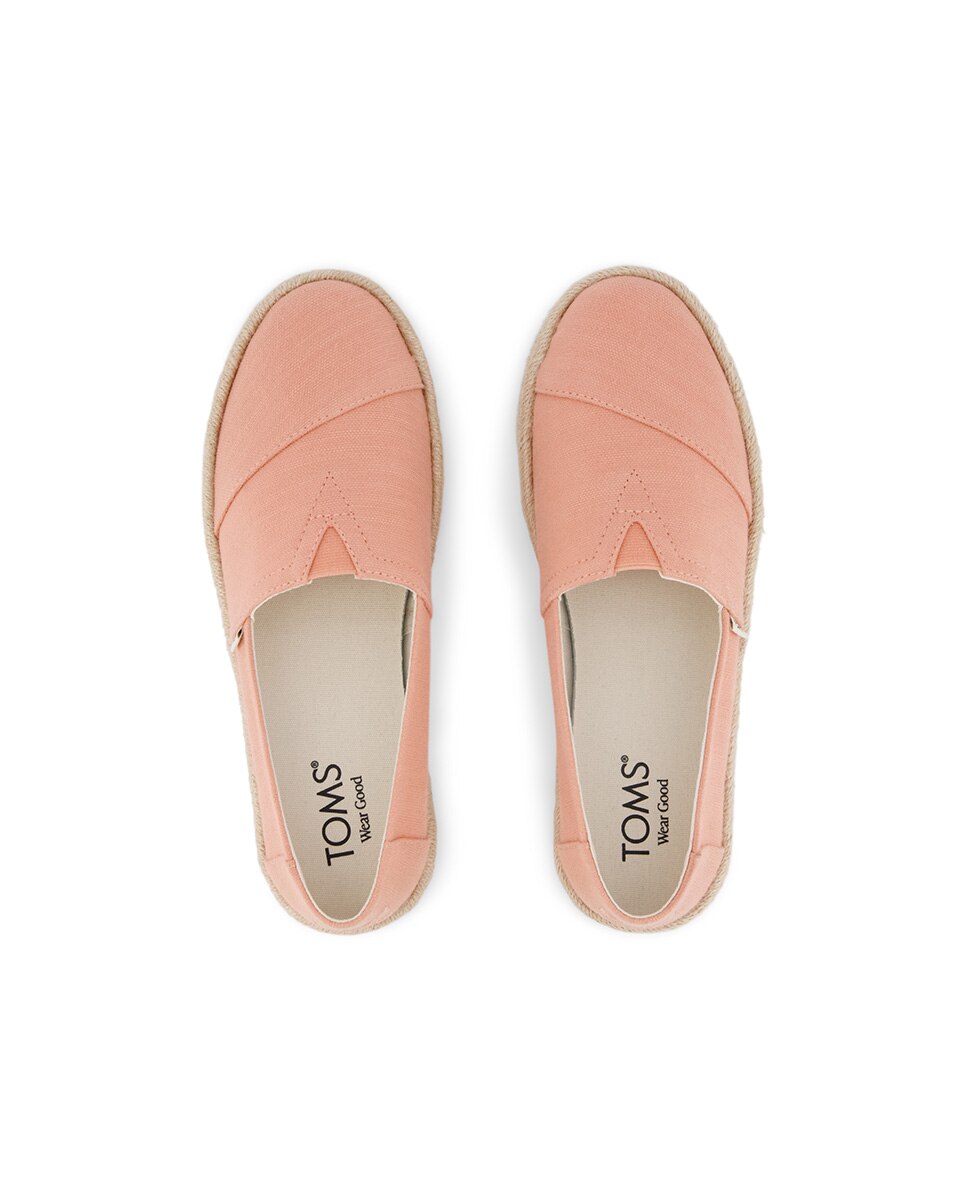 Alpercatas Rasas Rope 2 Toms de Lona Rosa-3