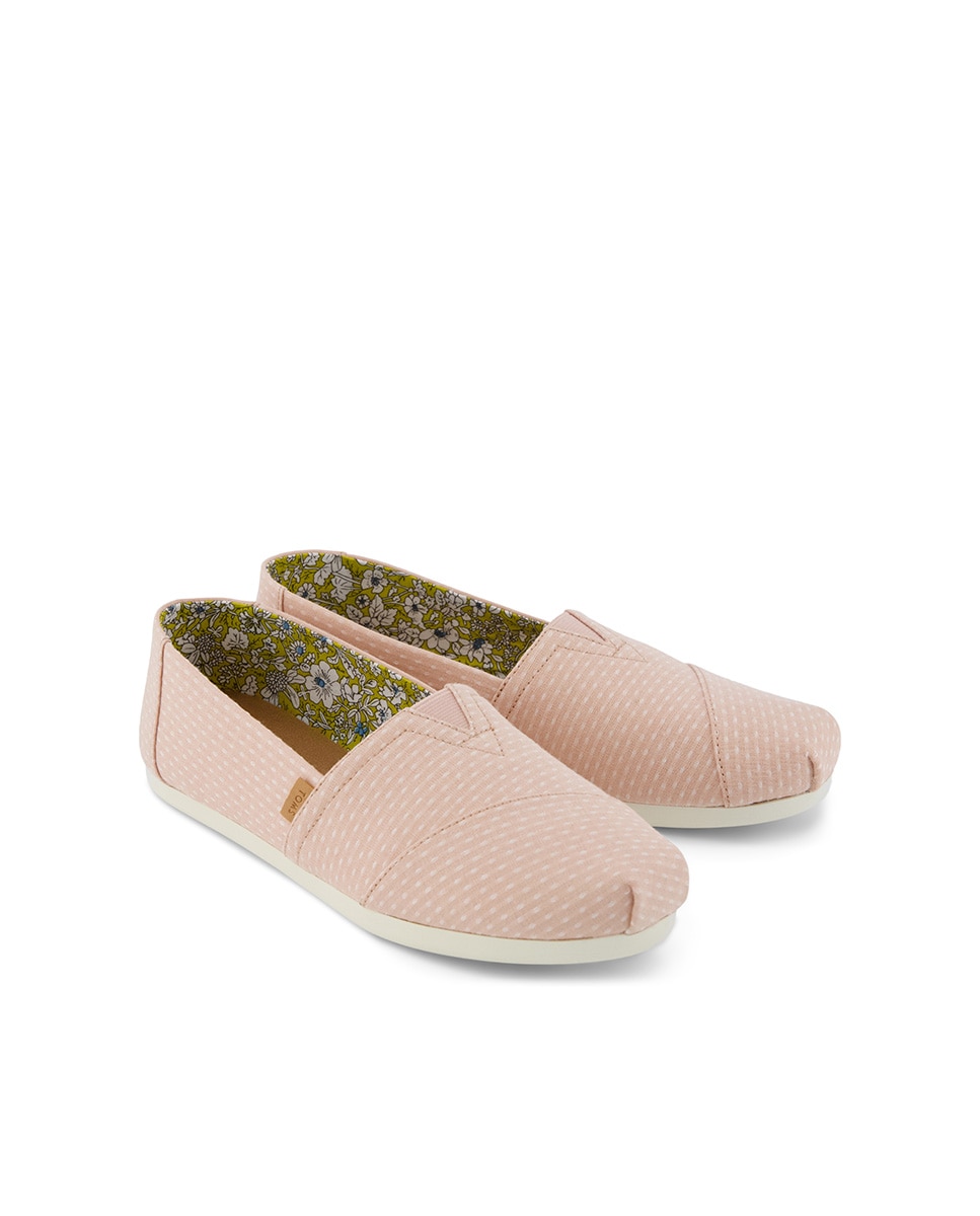 Alpercatas Rasas Calassic Toms de Lona com Estampado de Bolinhas Rosa-2