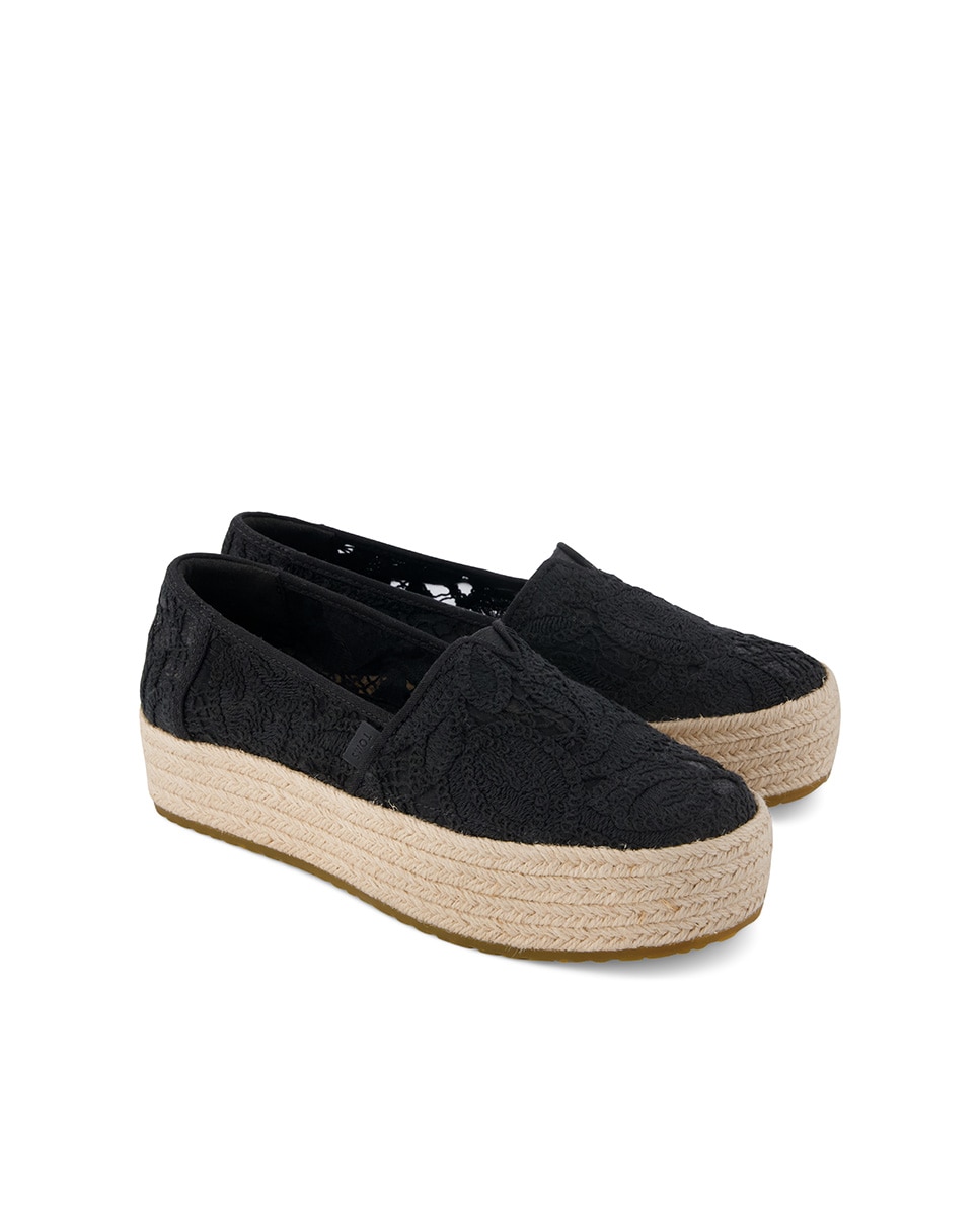 Alpercatas com Plataforma Valencia Toms em Crochet Preto-2