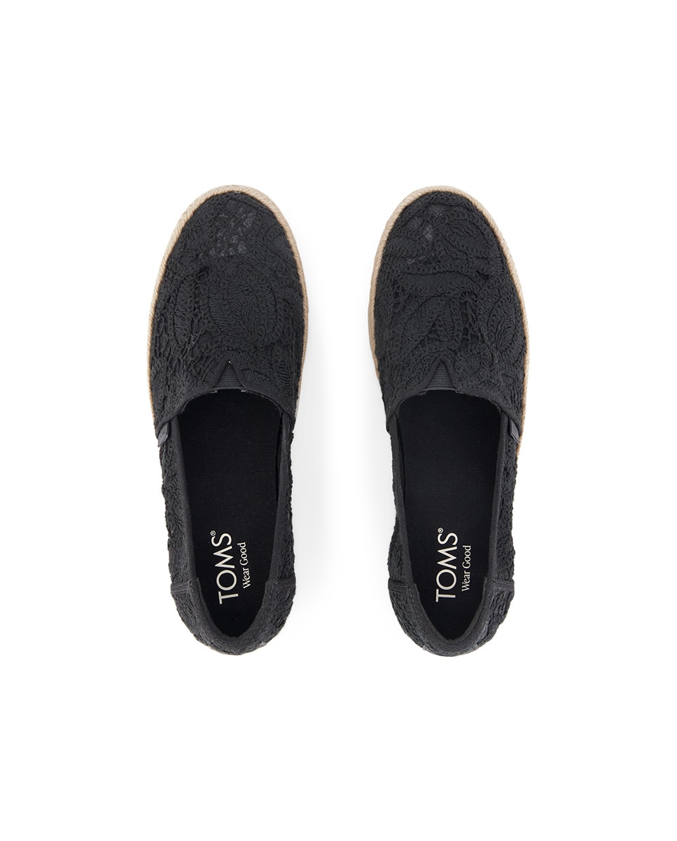 Alpercatas com Plataforma Valencia Toms em Crochet Preto-3