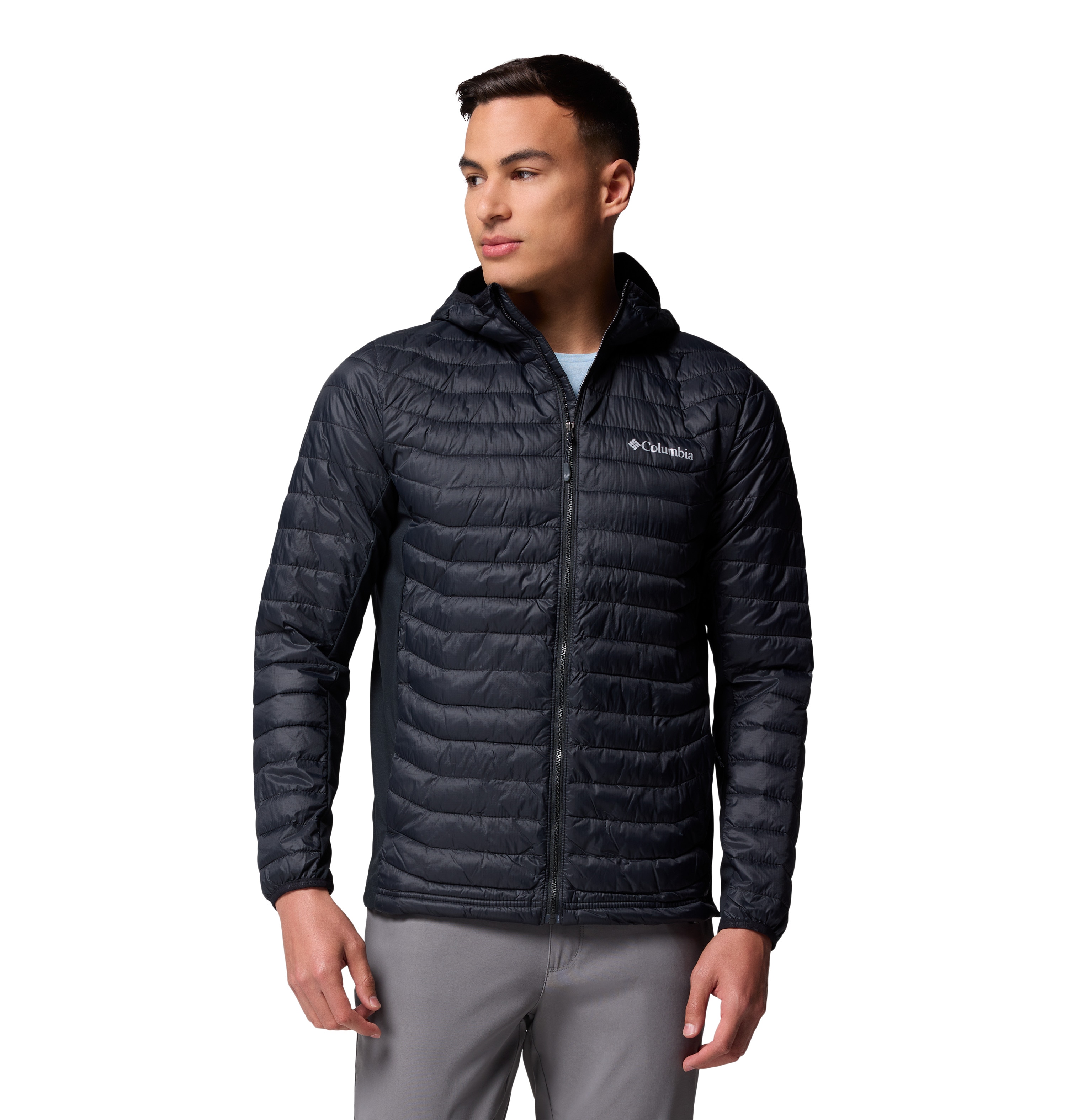 Plumífero Powder Pass™ Hybrid Hooded Columbia Preto-4