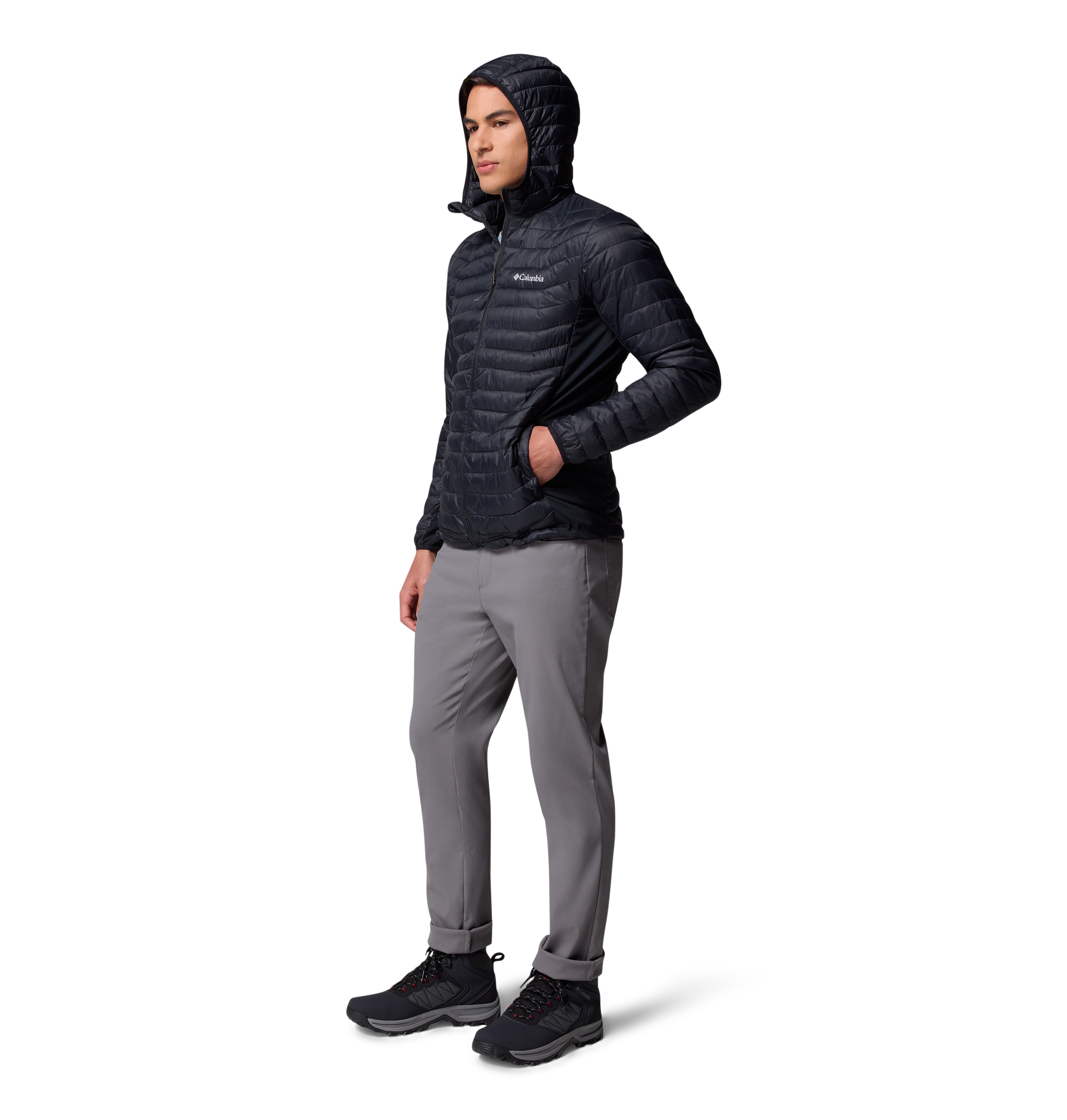 Plumífero Powder Pass™ Hybrid Hooded Columbia Preto-5