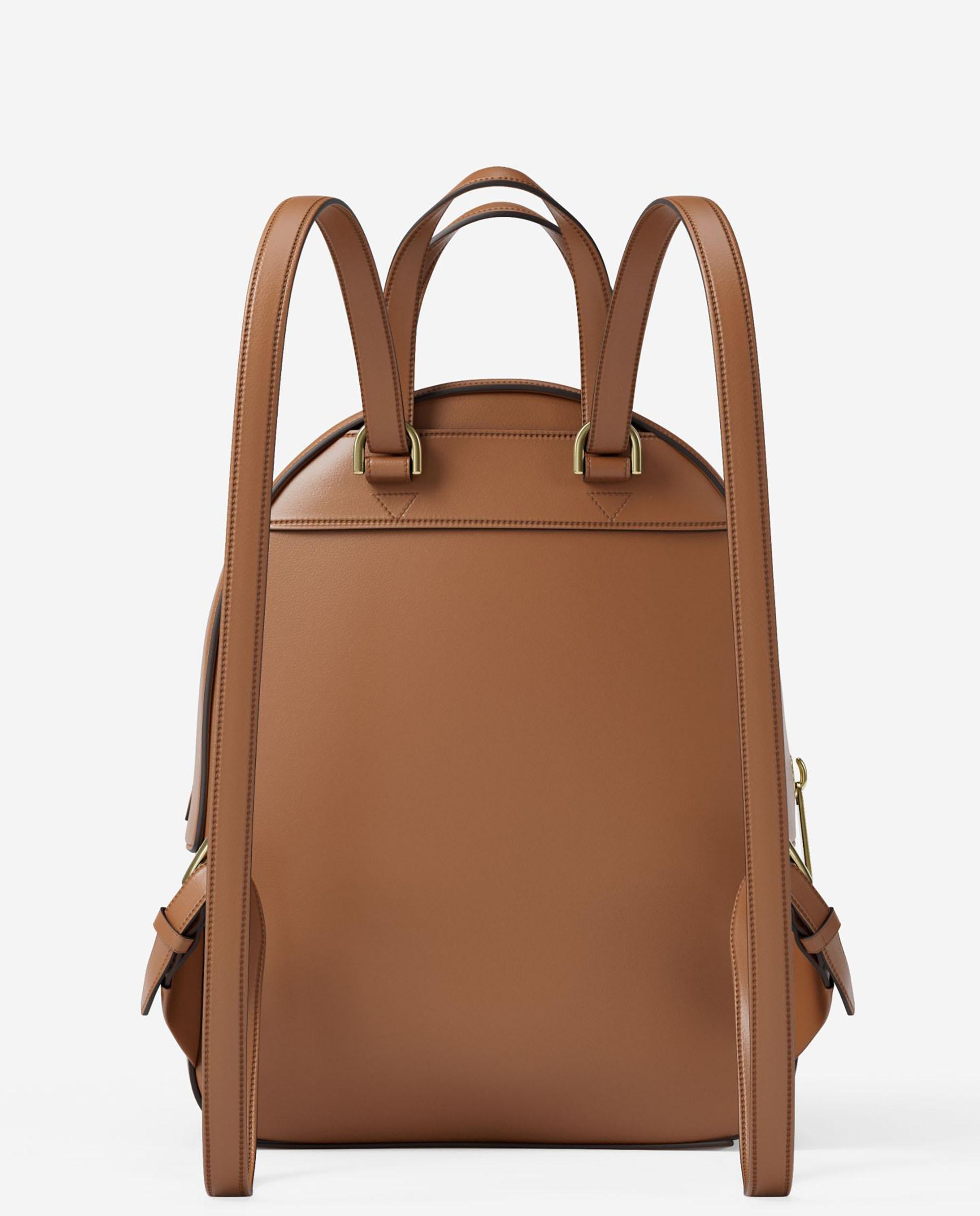 Mochila Transformável Jaycee Extra-pequena de Pele Granulada Canela-3