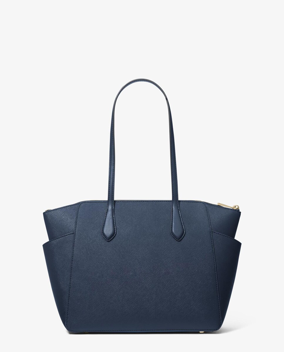 Mala de Ombro Marilyn Tote de Pele Azul-marinho-4