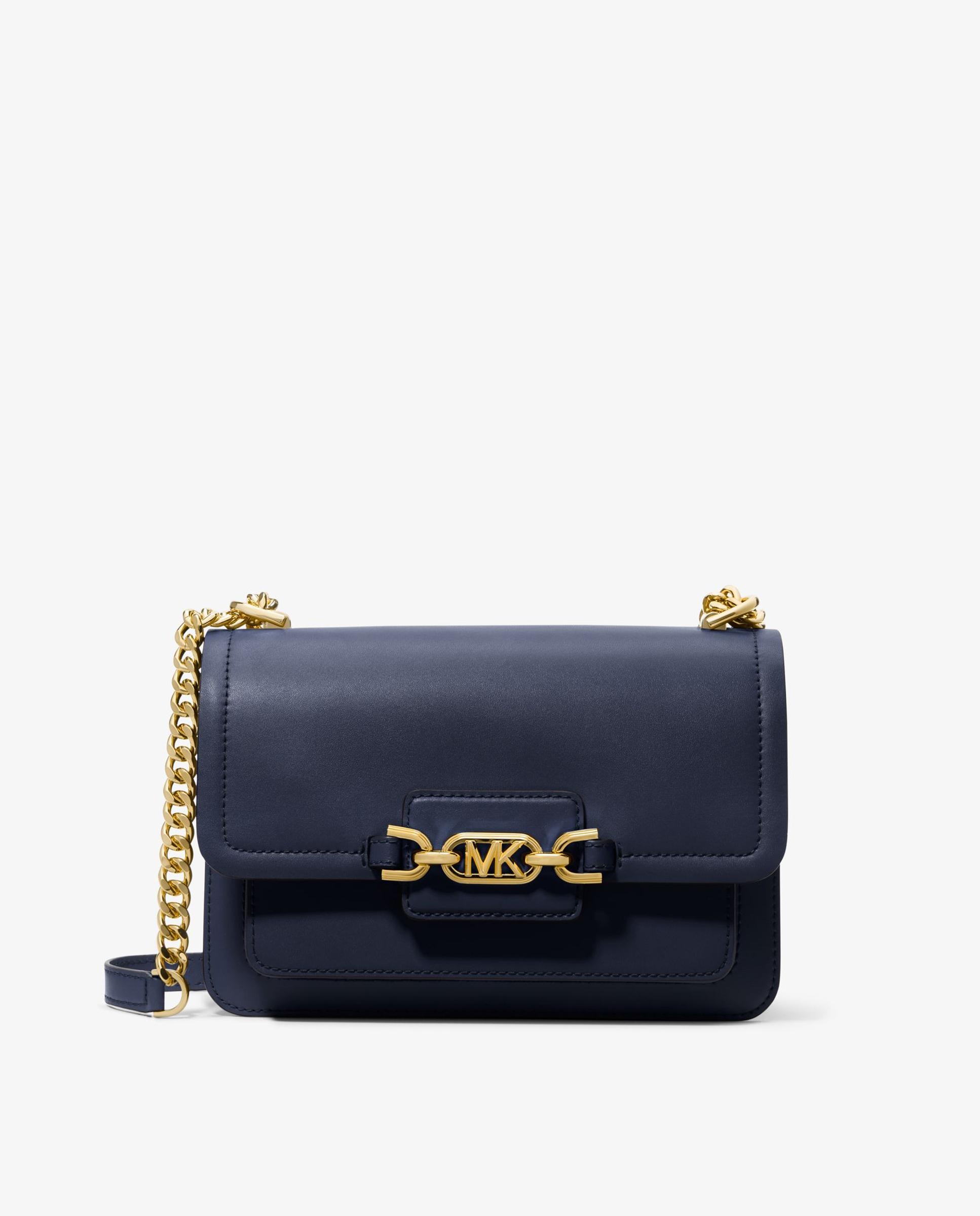 Imagem 0 de Mala de Ombro Heather de Pele com Alça Dupla de Corrente