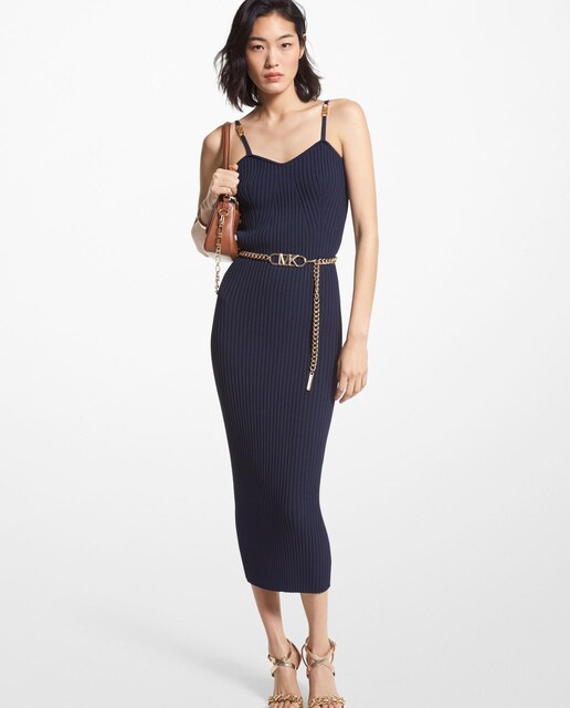 Imagem 0 de Vestido Midi de Alças Canelado