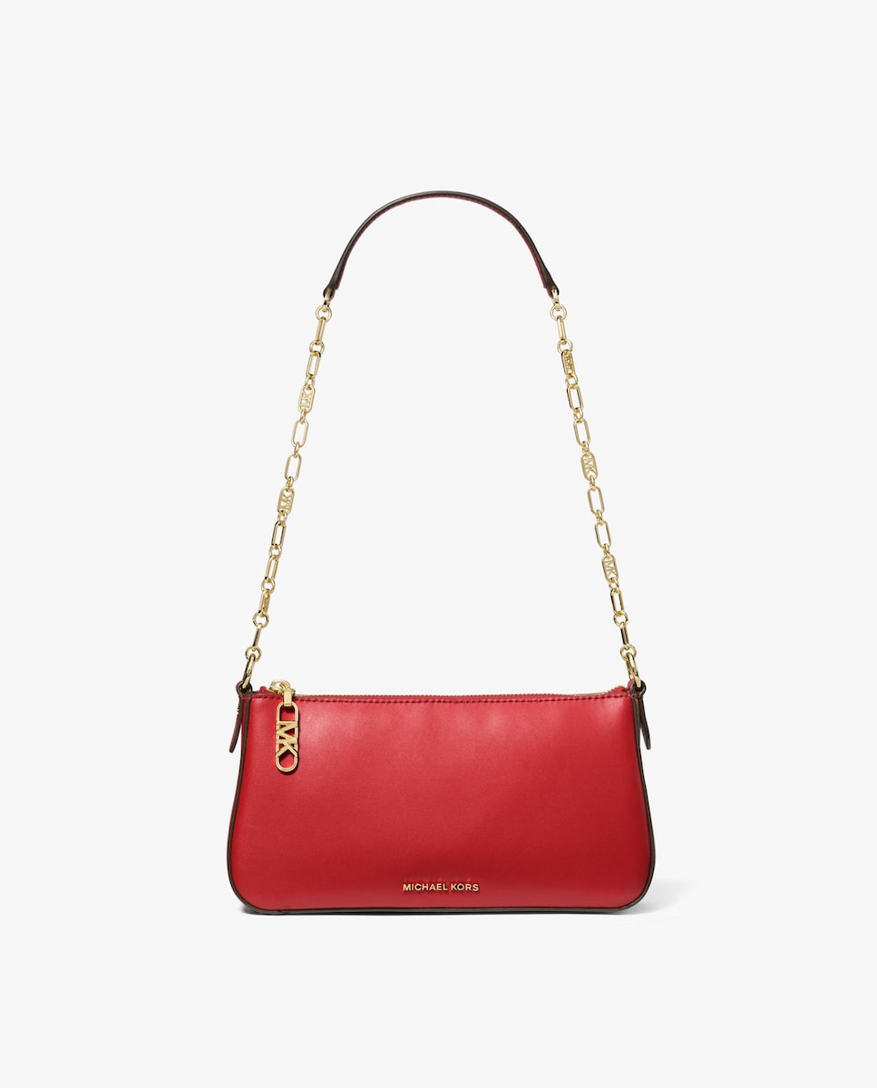 Mala de Ombro Pochette Imperio de Pele Lisa Vermelho-1