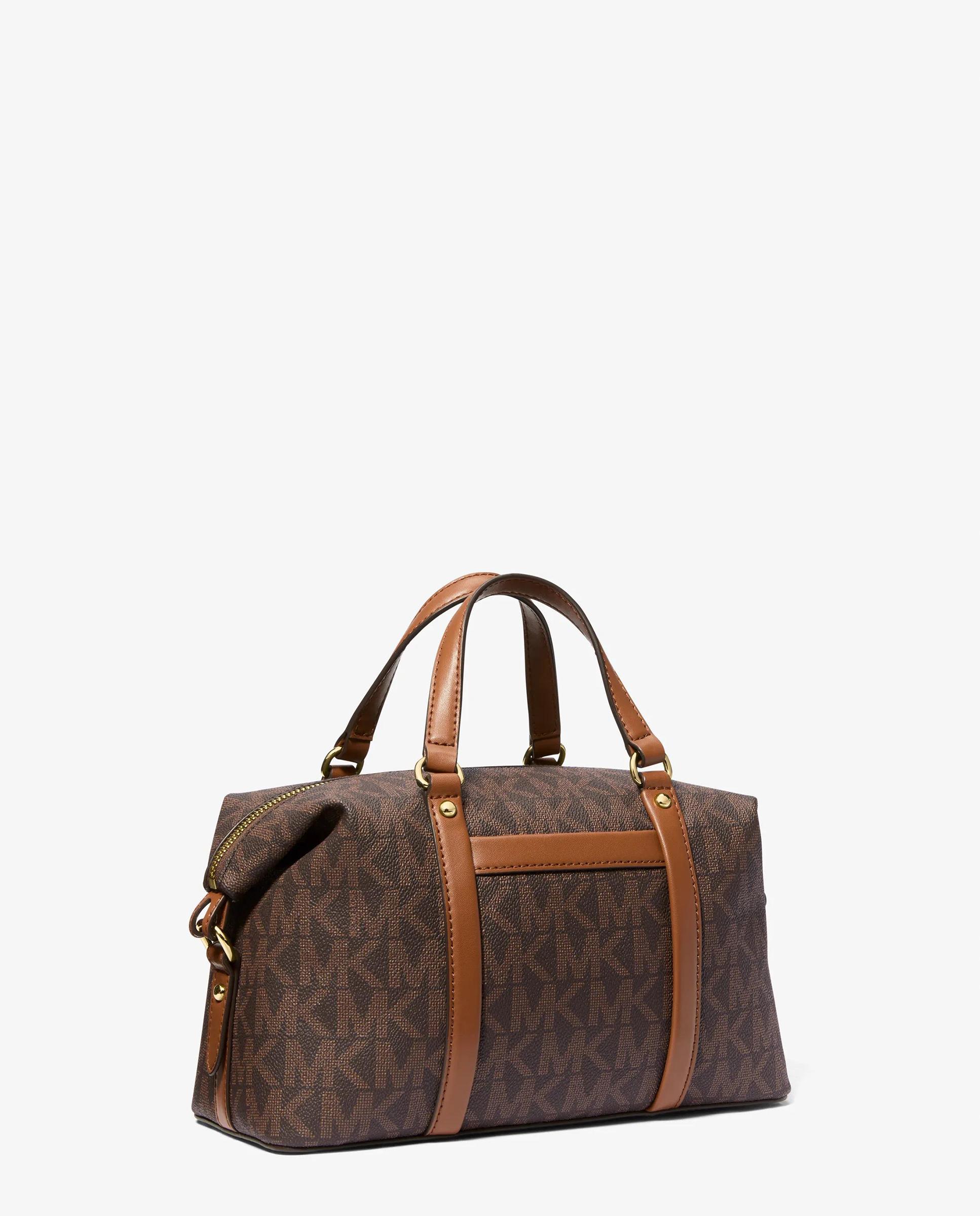 Mala a Tiracolo Satchel Beck Pequena com Logotipo Castanho-escuro-3