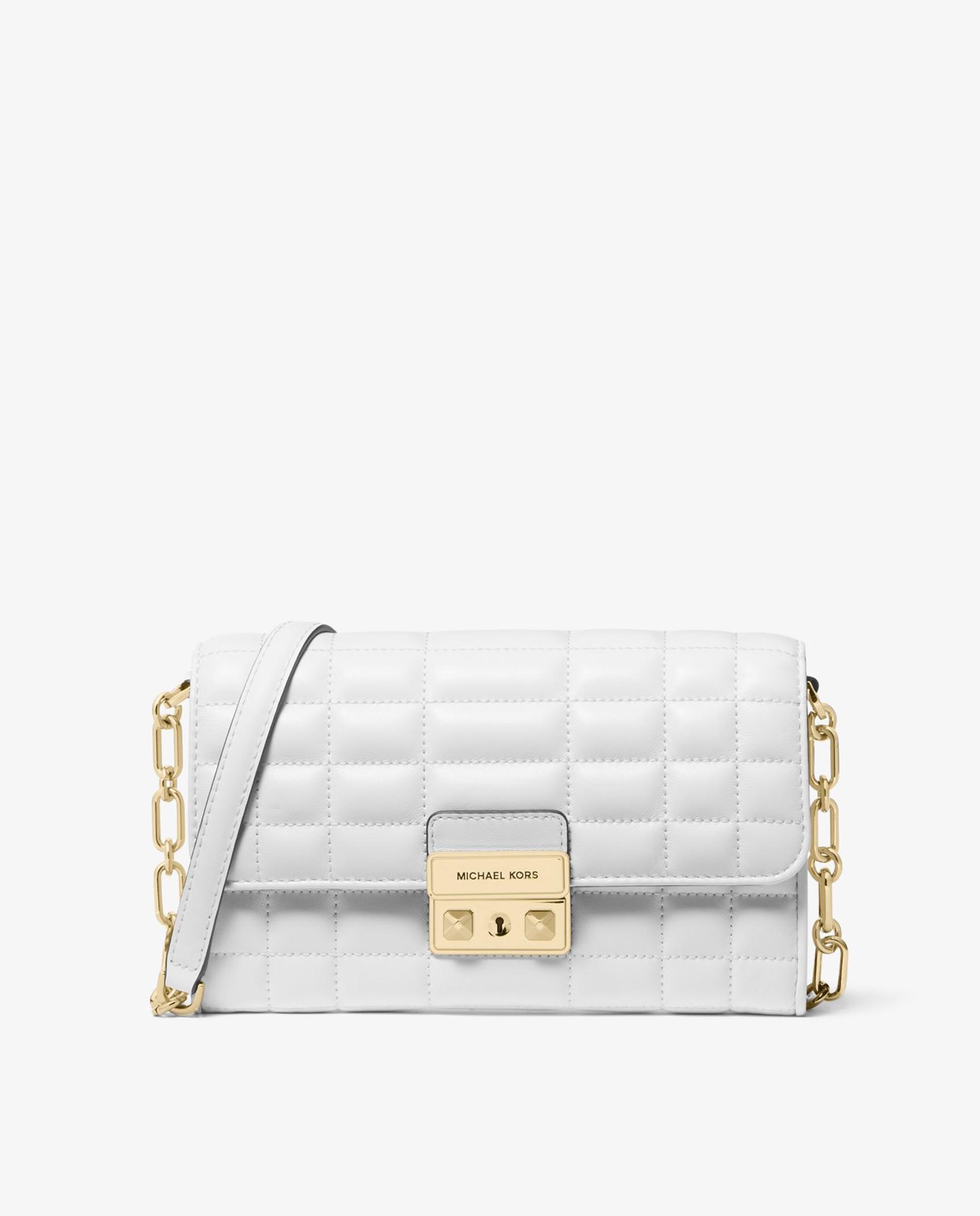 Mala a Tiracolo Tribeca de Pele Acolchoada Branco-1